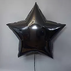 Шар Звезда 36 металлик Черная